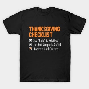 thanksgiving checklilst T-Shirt